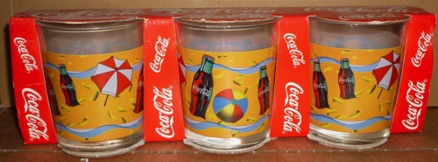 3712-1 € 9,00 coca cola glas set van 3 beach (whisky model ) H 9 ∅ 7 cm.jpeg
